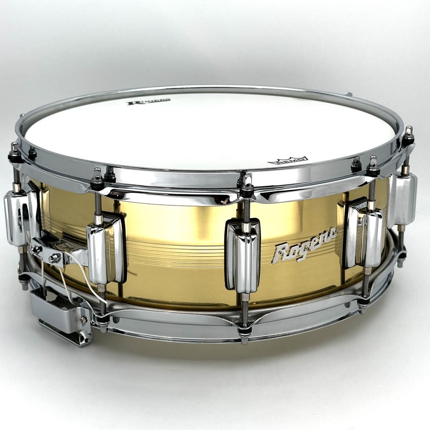 Used Rogers Rogers Dyna-sonic 7-line Brass Snare Drum 14x5 - Very Good - Drum Center Of Portsmouth