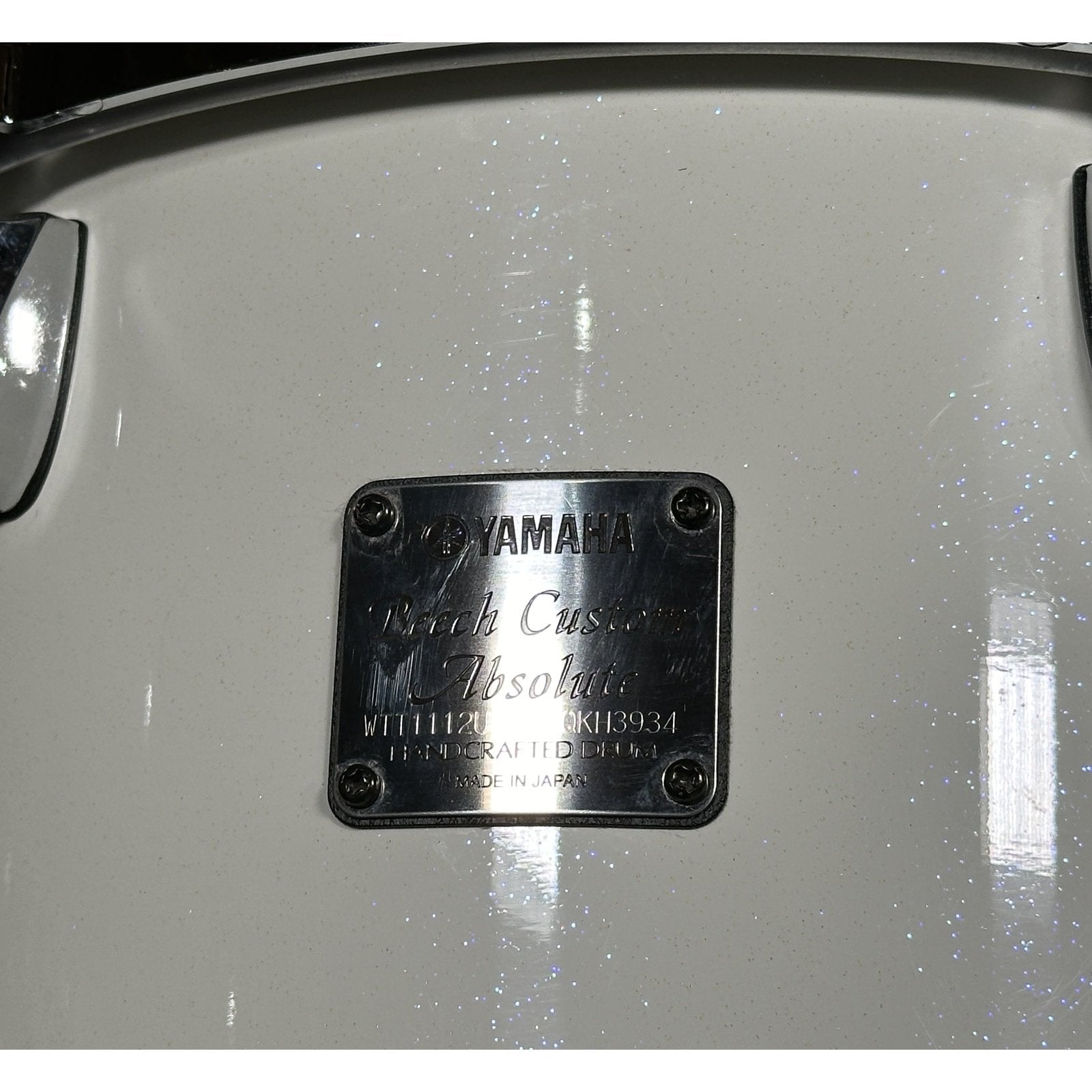 Used Yamaha Beech Custom Absolute 4pc Drum Set White Mica - Drum Center Of Portsmouth