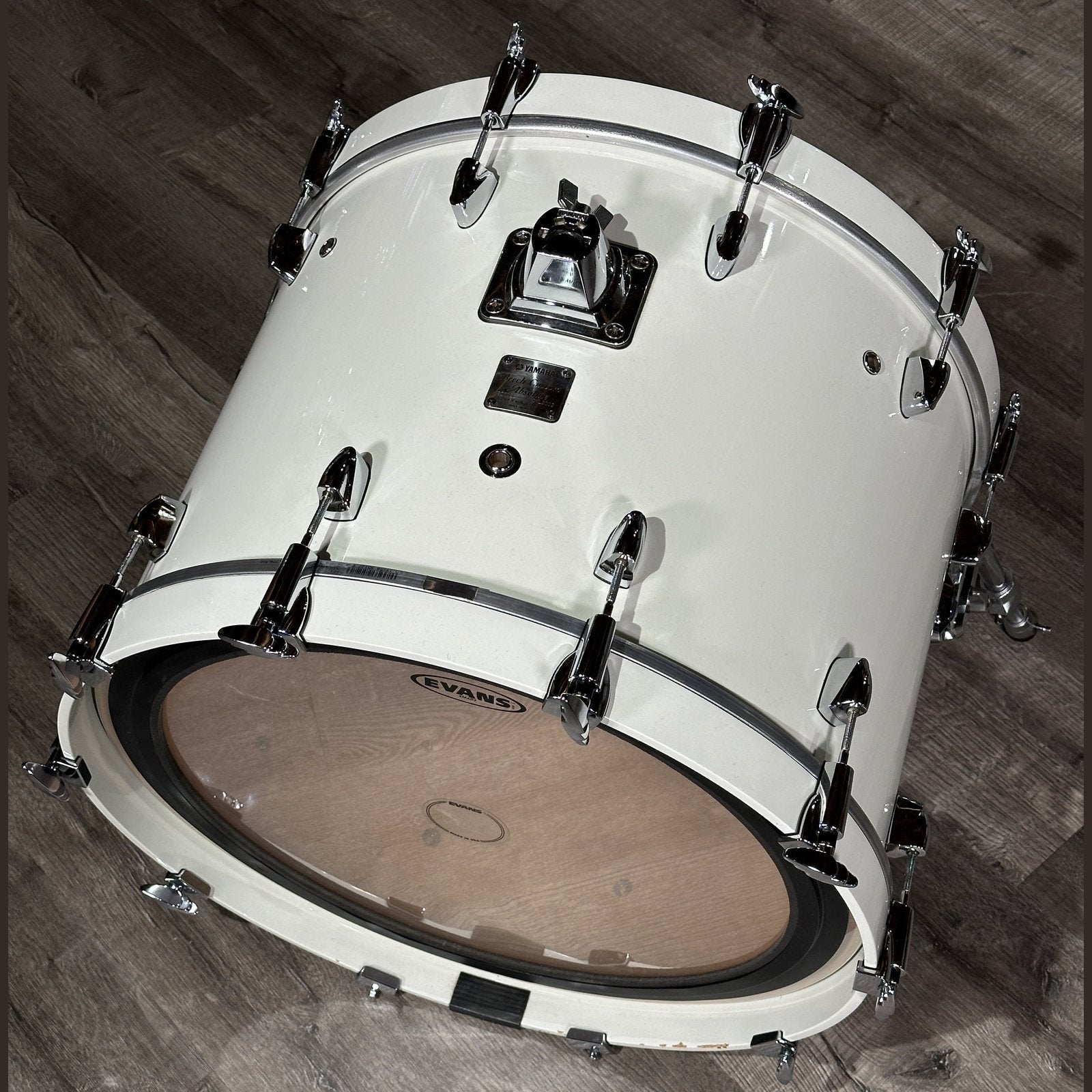 Used Yamaha Beech Custom Absolute 4pc Drum Set White Mica - Drum Center Of Portsmouth