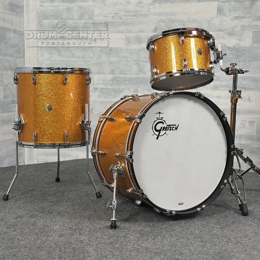 Gretsch USA Custom 3pc Drum Set 22/13/16 Gold Sparkle - Drum Center Of Portsmouth