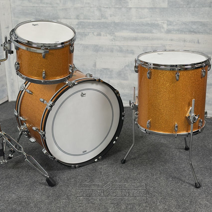 Gretsch USA Custom 3pc Drum Set 22/13/16 Gold Sparkle - Drum Center Of Portsmouth