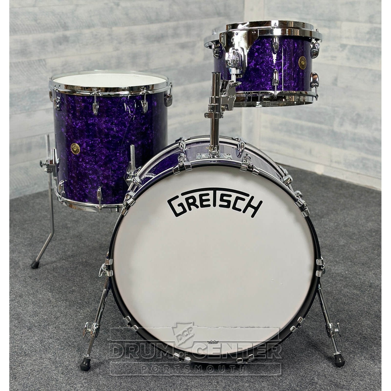 Gretsch Broadkaster 3pc Drum Set 22/12/16 Purple Marine Pearl - Drum Center Of Portsmouth