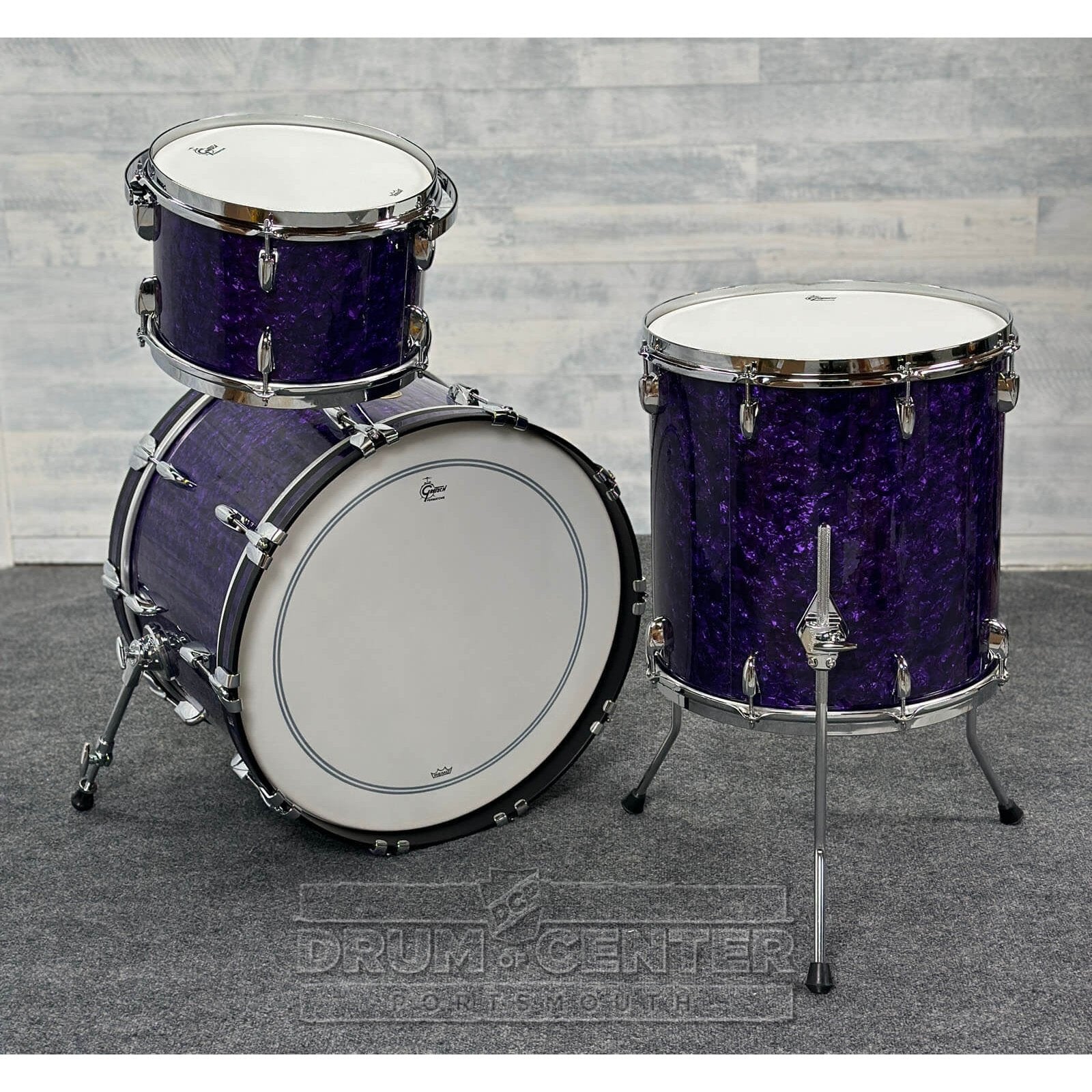 Gretsch Broadkaster 3pc Drum Set 22/12/16 Purple Marine Pearl - Drum Center Of Portsmouth