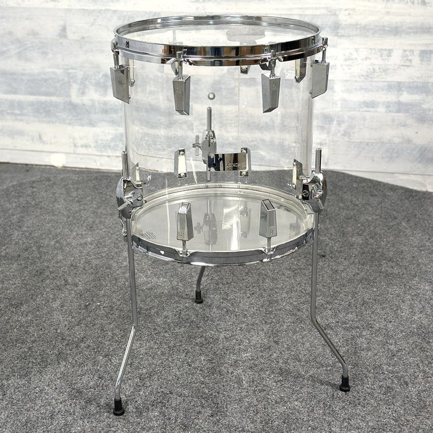 Used Vintage Sonor Acryl Floor Tom 14x14 Clear - Good - Drum Center Of Portsmouth