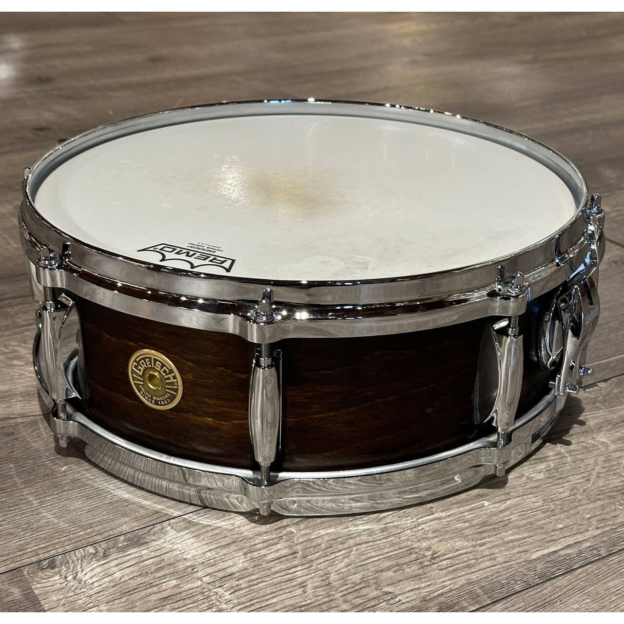 Used Gretsch USA Custom Snare Drum 14x5 8-Lug Satin Antique Maple - Drum Center Of Portsmouth