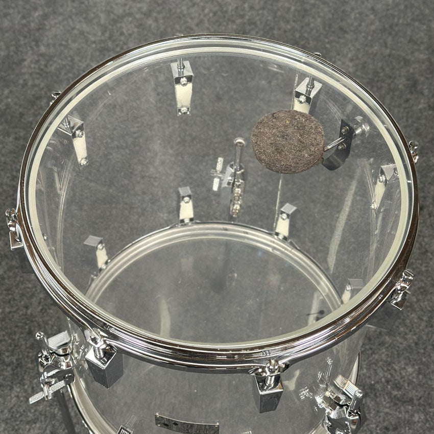 Used Vintage Sonor Acryl Floor Tom 14x14 Clear - Good - Drum Center Of Portsmouth