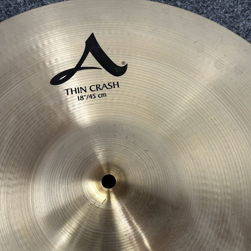 Used Zildjian A Thin Crash Cymbal 18" - Very Good - Drum Center Of Portsmouth