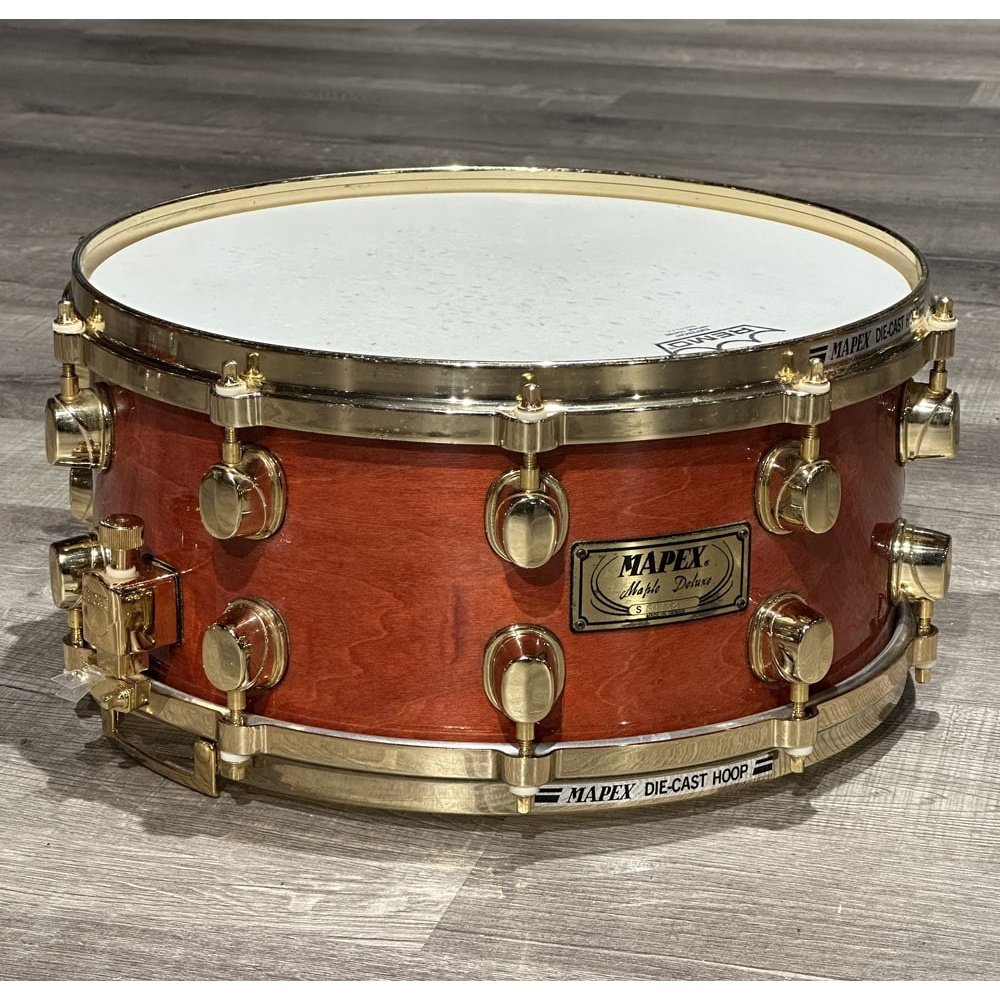 Used Mapex Orion Classic 4pc Drum Set Transparent Red Amber w/Maple Deluxe Snare - Drum Center Of Portsmouth