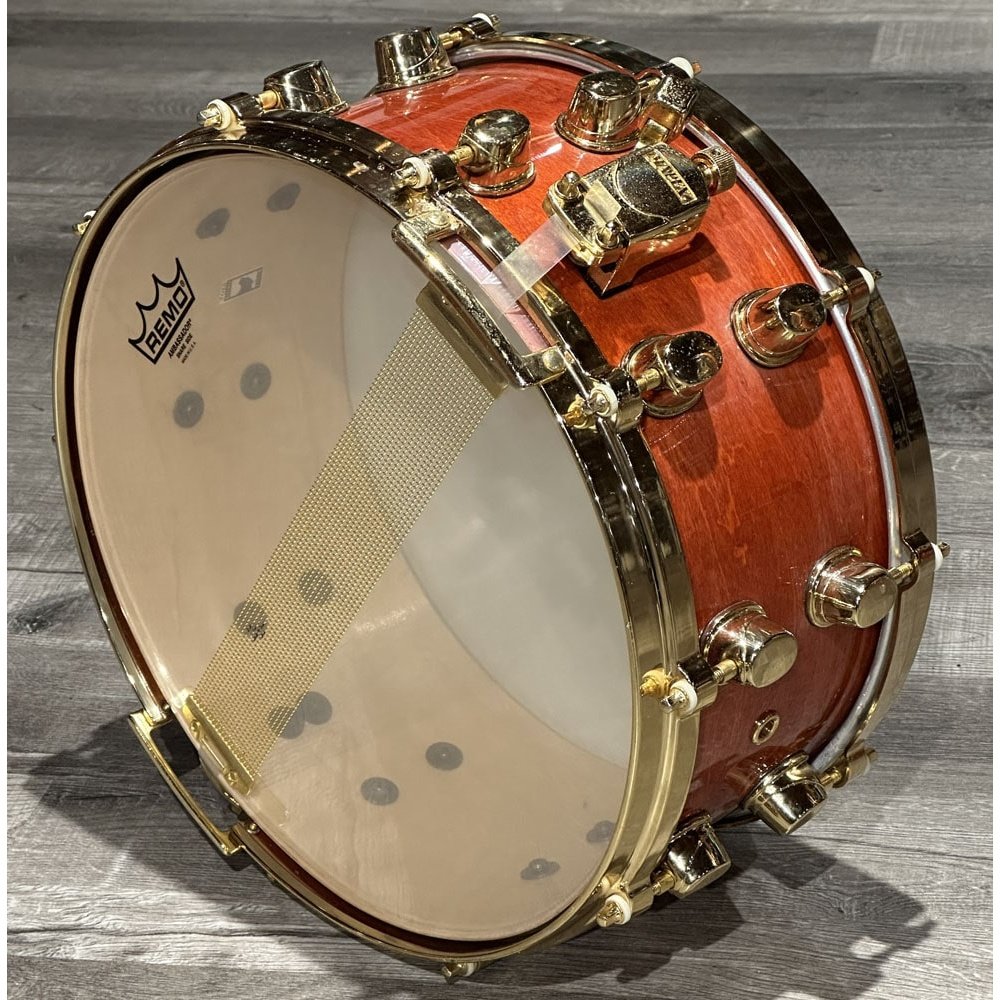 Used Mapex Orion Classic 4pc Drum Set Transparent Red Amber w/Maple Deluxe Snare - Drum Center Of Portsmouth