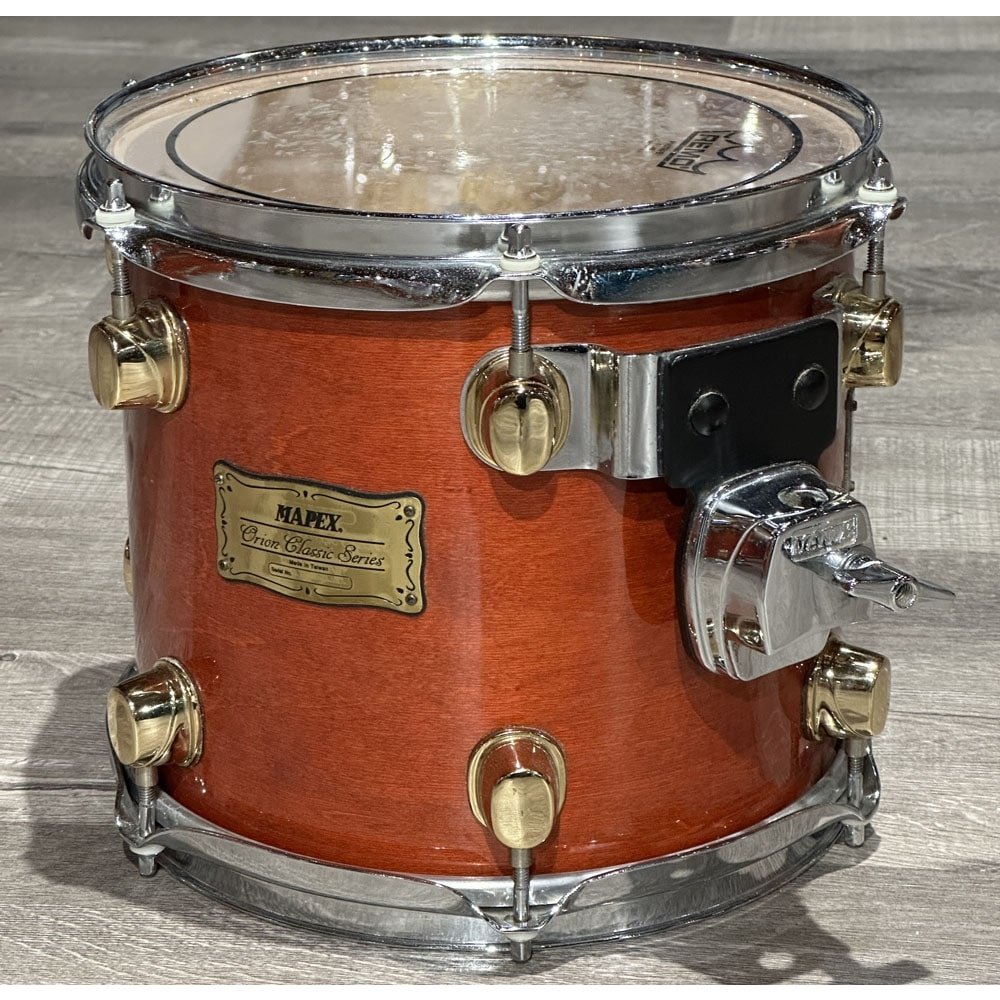 Used Mapex Orion Classic 4pc Drum Set Transparent Red Amber w/Maple Deluxe Snare - Drum Center Of Portsmouth