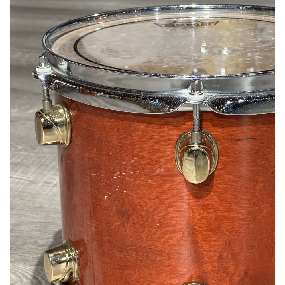 Used Mapex Orion Classic 4pc Drum Set Transparent Red Amber w/Maple Deluxe Snare - Drum Center Of Portsmouth
