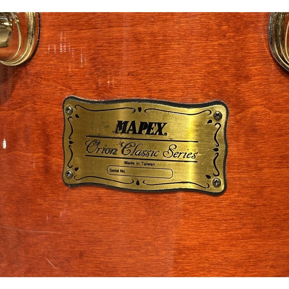 Used Mapex Orion Classic 4pc Drum Set Transparent Red Amber w/Maple Deluxe Snare - Drum Center Of Portsmouth
