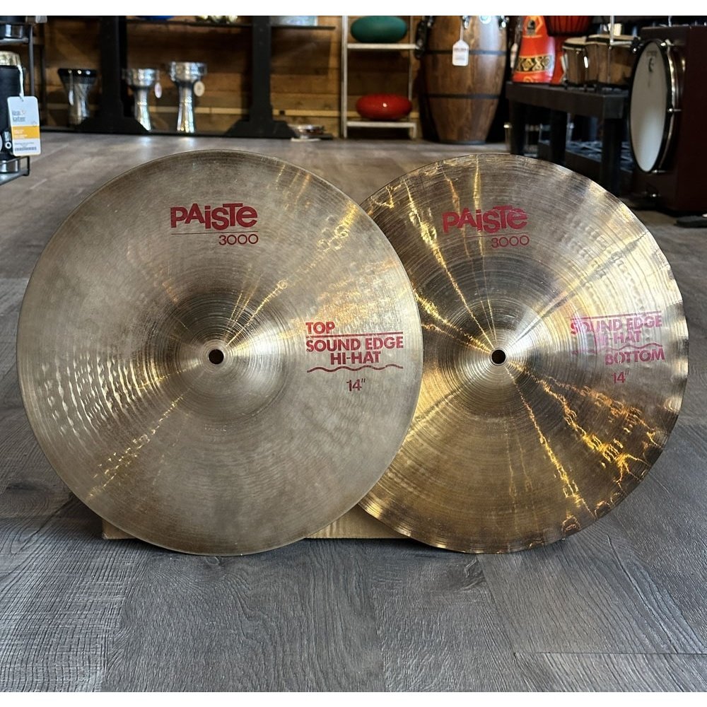 Used Paiste 3000 Sound Edge Hi Hat Cymbals 14" - Drum Center Of Portsmouth