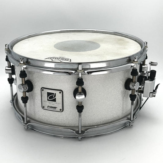 Used Sonor Designer Birch Snare Drum 13x6 White Sparkle - Very Good - Drum Center Of Portsmouth
