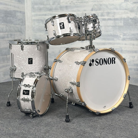 Used Sonor AQ2 5pc Drum Set White Marine Pearl - Very Good - Drum Center Of Portsmouth