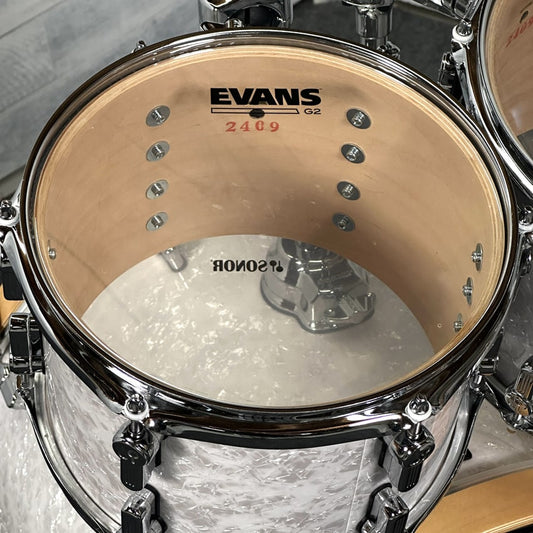 Used Sonor AQ2 5pc Drum Set White Marine Pearl - Very Good - Drum Center Of Portsmouth