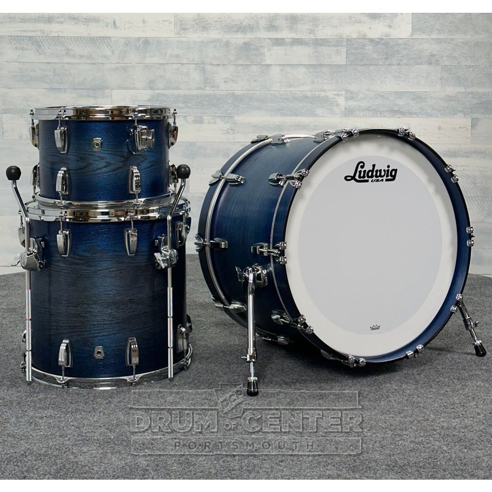 Ludwig Classic Oak 3pc Drum Set Blue Burst 22/13/16 - Drum Center Of Portsmouth