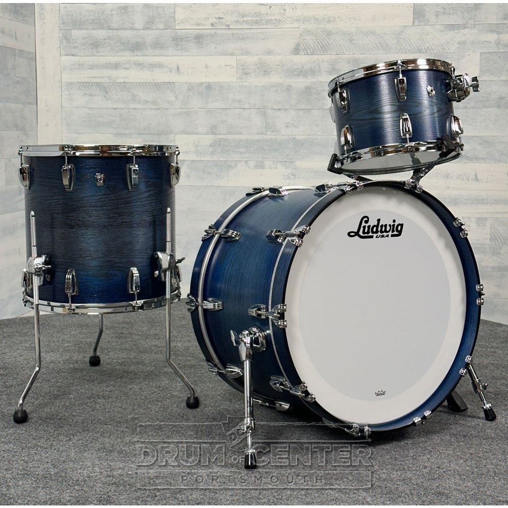 Ludwig Classic Oak 3pc Drum Set Blue Burst 22/13/16 - Drum Center Of Portsmouth