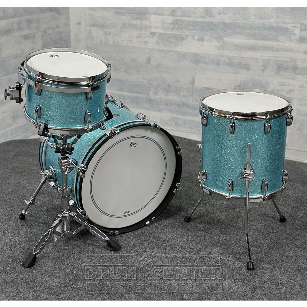 Gretsch Brooklyn 3pc Drum Set Turquoise Sparkle - DCP Exclusive! - Drum Center Of Portsmouth
