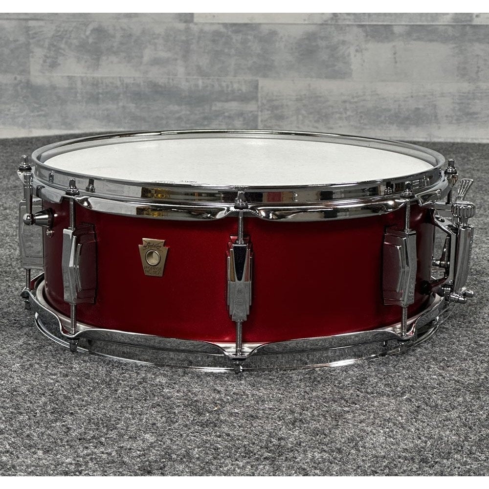 Used Ludwig Classic Maple Snare Drum 14x5 Diablo Red - Drum Center Of Portsmouth