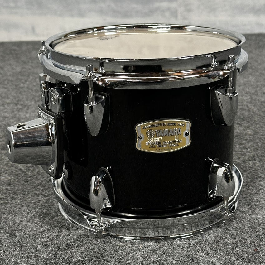 Used Yamaha Stage Custom Birch Tom 8x7 Raven Black - Very Good - Drum Center Of Portsmouth