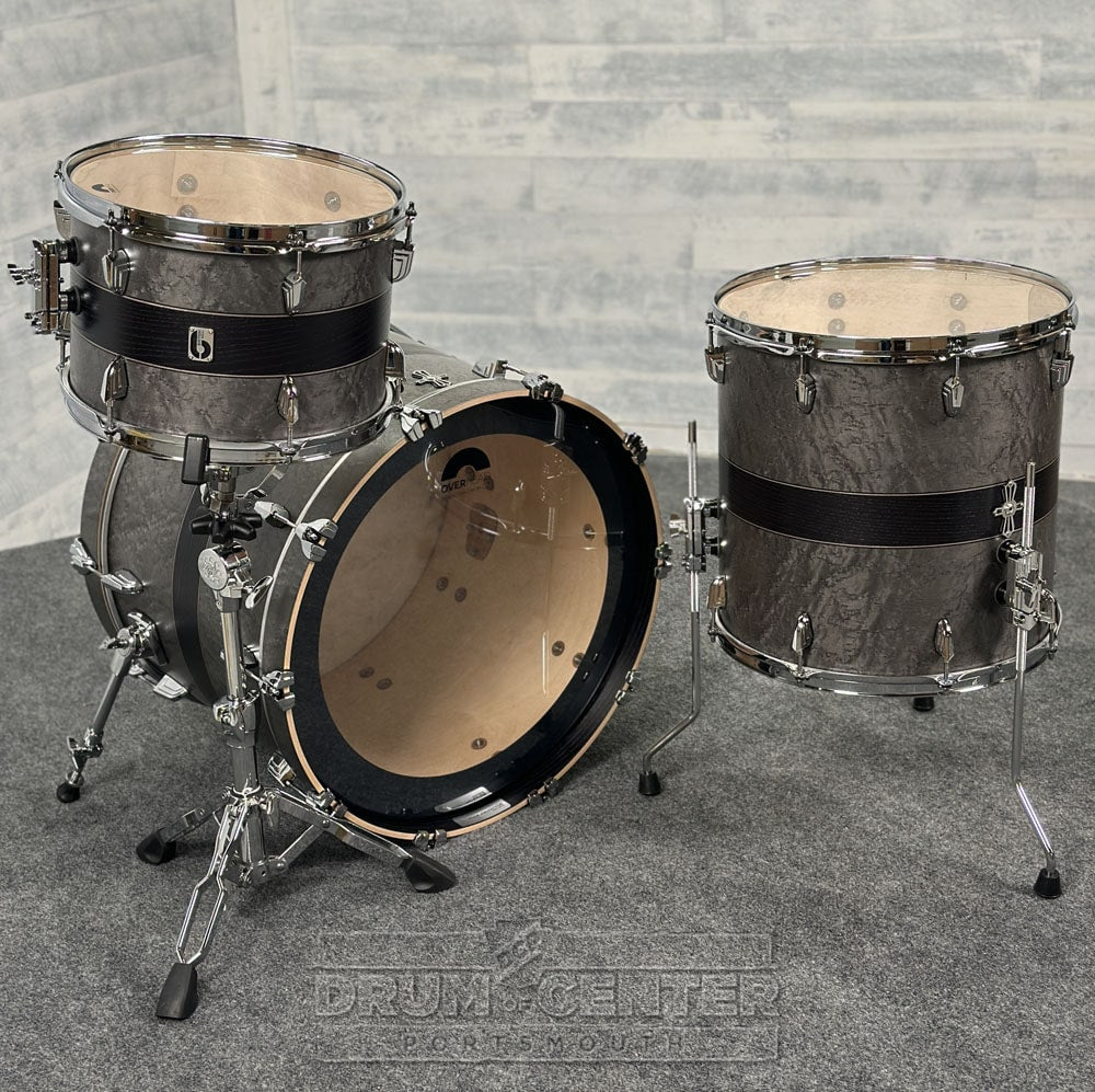 British Drum Co Legend Ultra 3pc Club US Drum Set w/22"BD Silverstone - Drum Center Of Portsmouth