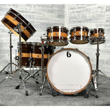 British Drum Company Founder's Reserve Birch 7pc Drum Set Fumed Eucalyptus Stripe - Drum Center Of Portsmouth