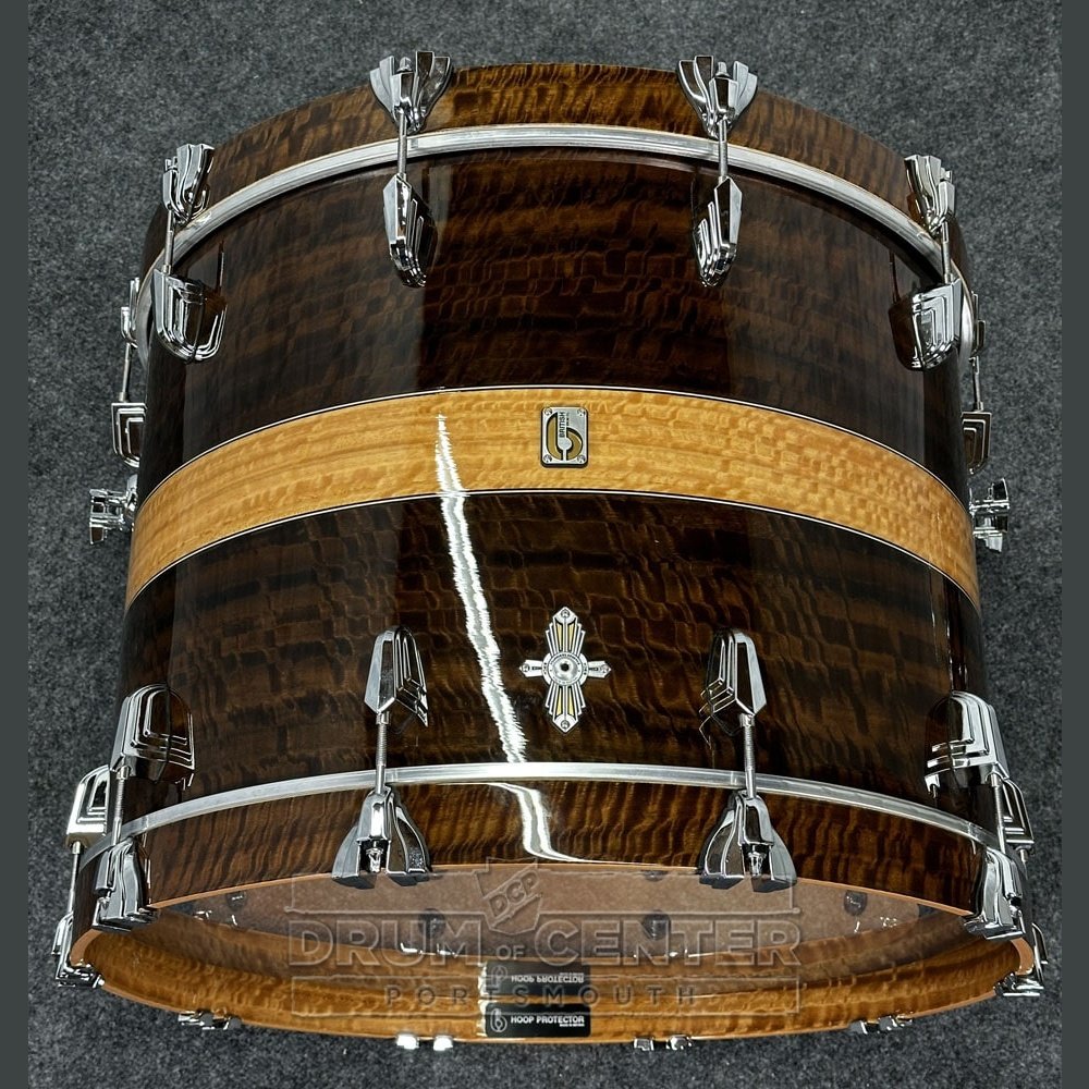 British Drum Company Founder's Reserve Birch 7pc Drum Set Fumed Eucalyptus Stripe - Drum Center Of Portsmouth