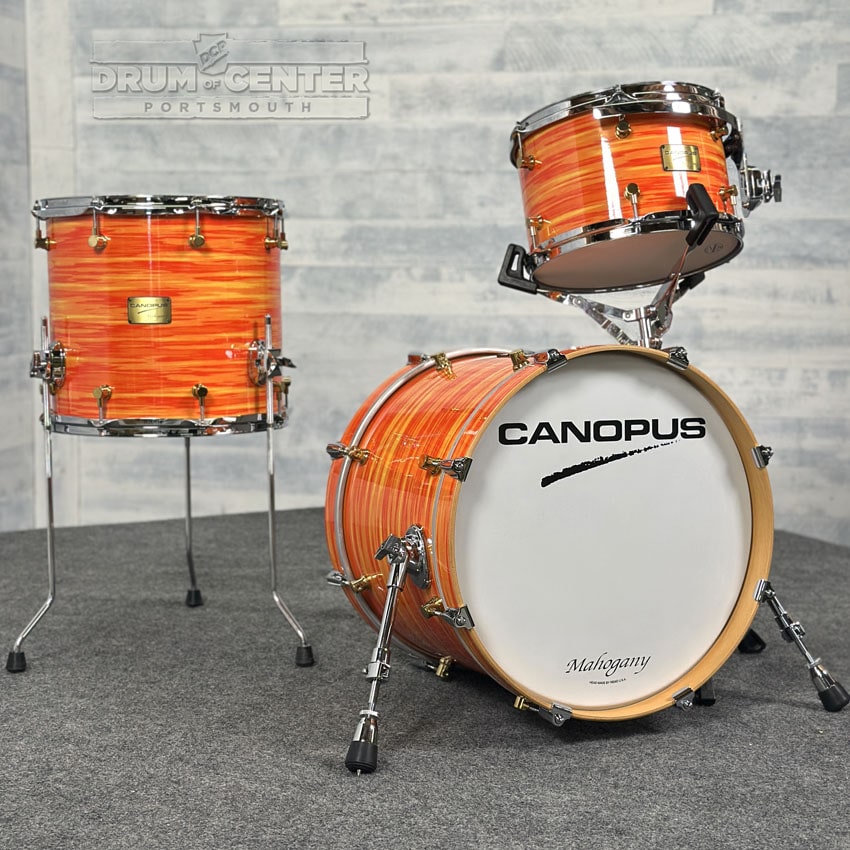 Canopus Mahogany 3pc Drum Set 18/12/14 Mod Orange - 2nd Line - Drum Center Of Portsmouth