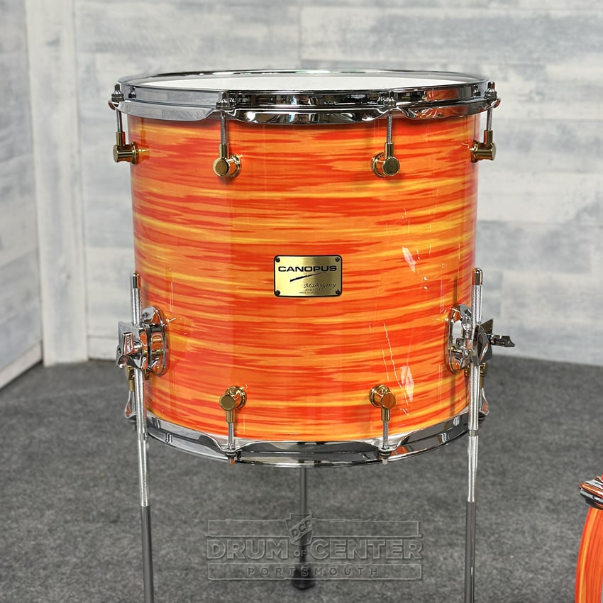 Canopus Mahogany 3pc Drum Set 18/12/14 Mod Orange - 2nd Line - Drum Center Of Portsmouth