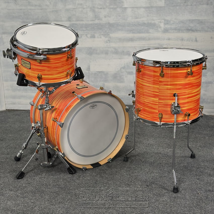 Canopus Mahogany 3pc Drum Set 18/12/14 Mod Orange - 2nd Line - Drum Center Of Portsmouth