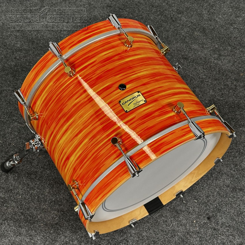 Canopus Mahogany 3pc Drum Set 18/12/14 Mod Orange - 2nd Line - Drum Center Of Portsmouth