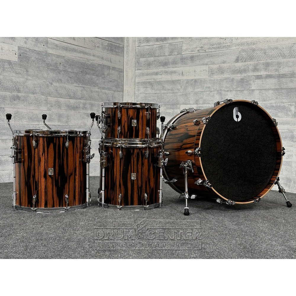 British Drum Company Founder's Reserve Birch 4pc Drum Set Ebony Veneer - Drum Center Of Portsmouth
