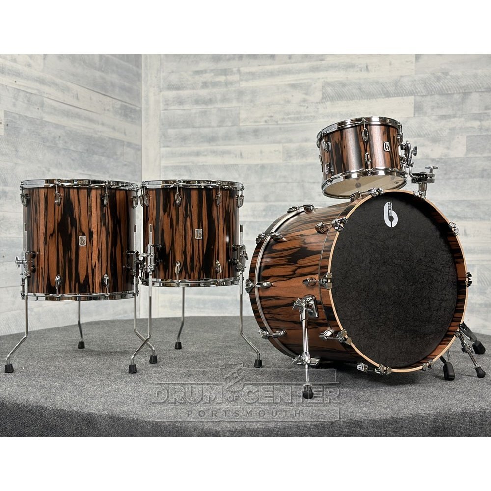 British Drum Company Founder's Reserve Birch 4pc Drum Set Ebony Veneer - Drum Center Of Portsmouth