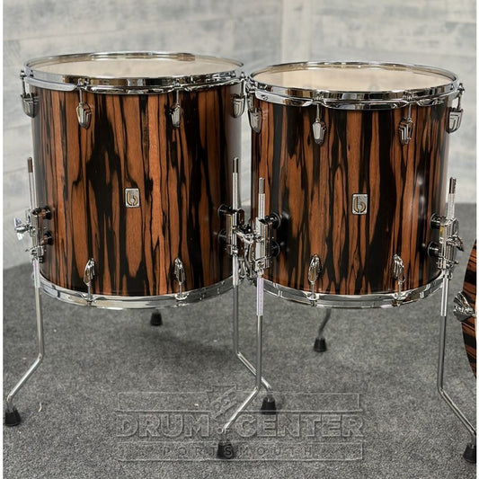 British Drum Company Founder's Reserve Birch 4pc Drum Set Ebony Veneer - Drum Center Of Portsmouth