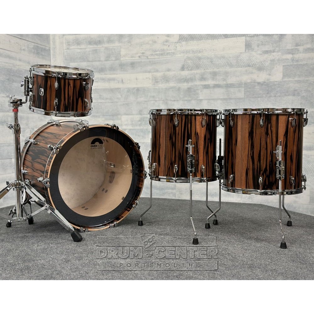 British Drum Company Founder's Reserve Birch 4pc Drum Set Ebony Veneer - Drum Center Of Portsmouth