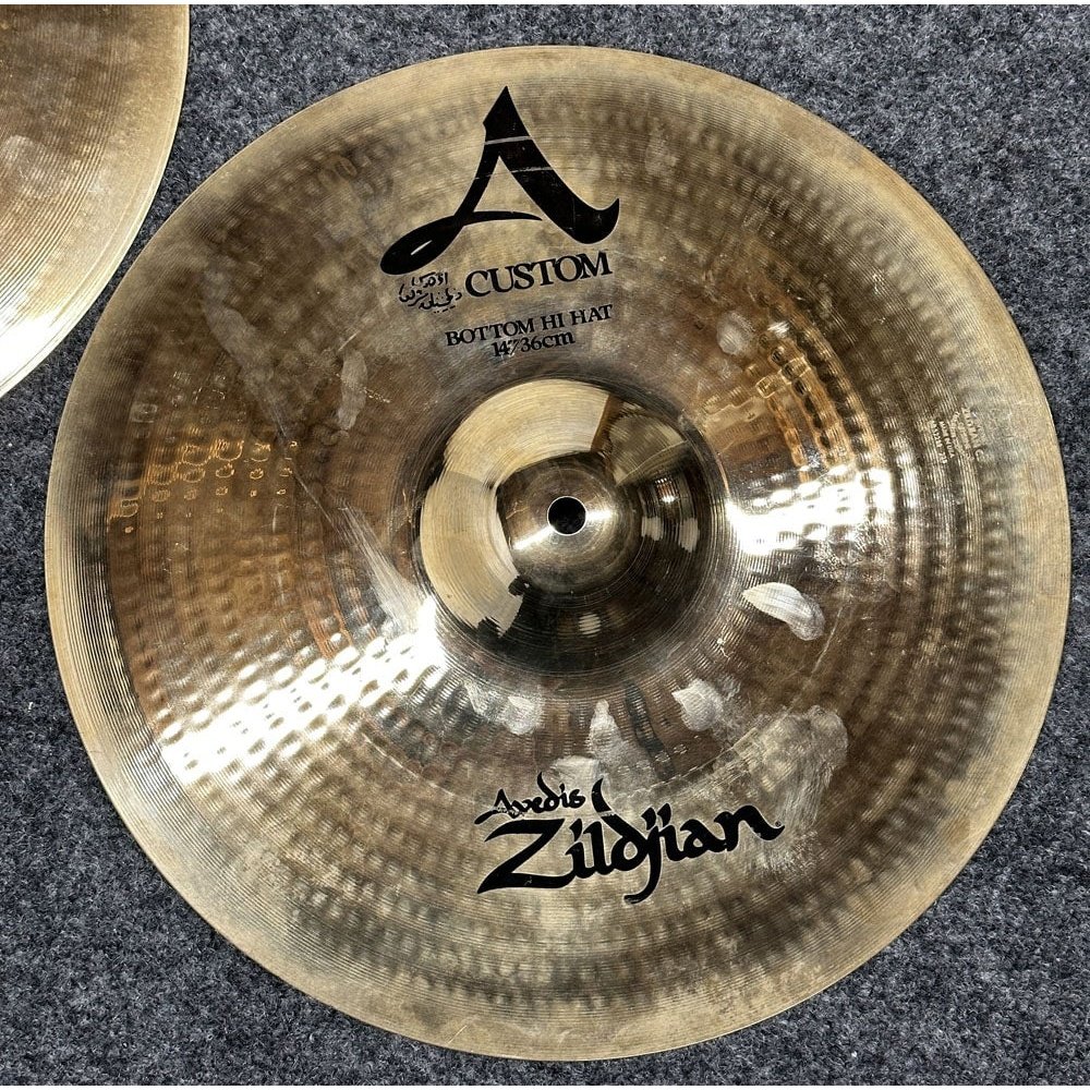 Used Zildjian A Custom Hi Hat Cymbals 14" - Very Good - Drum Center Of Portsmouth