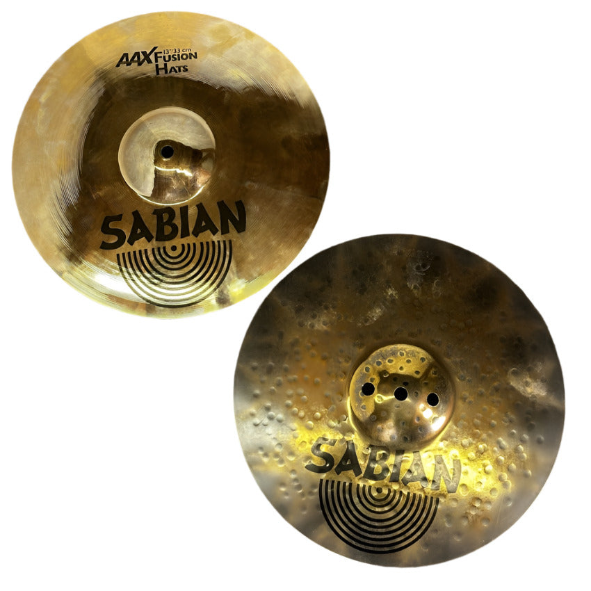 Used Sabian AAX Fusion Hi Hats Cymbal 13 - Good - Drum Center Of Portsmouth