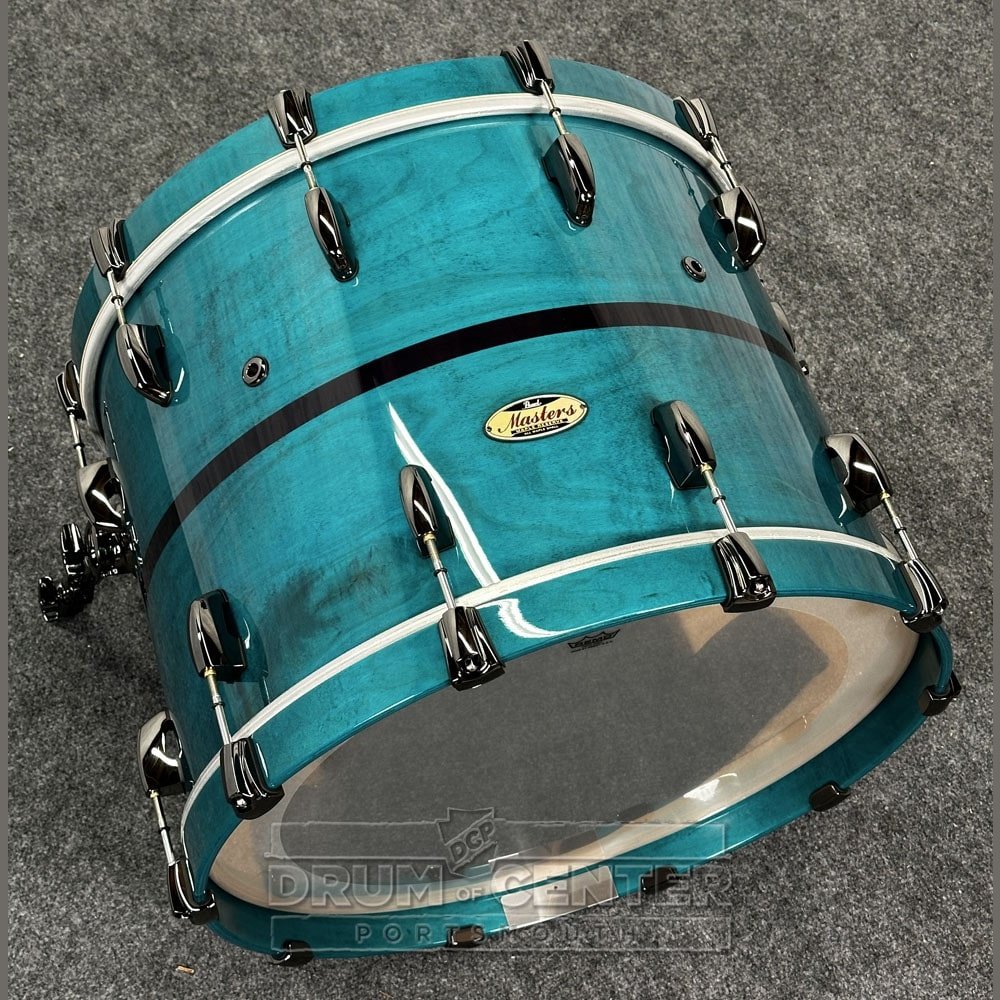Pearl Masters Maple Reserve 3pc Drum Set Aqua Turquoise Stripe - Blowout Deal! - Drum Center Of Portsmouth