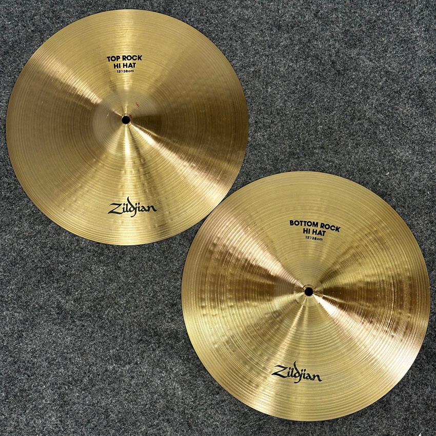 Used Zildjian A Rock Hi Hats Cymbal 15 - Very Good - Drum Center Of Portsmouth