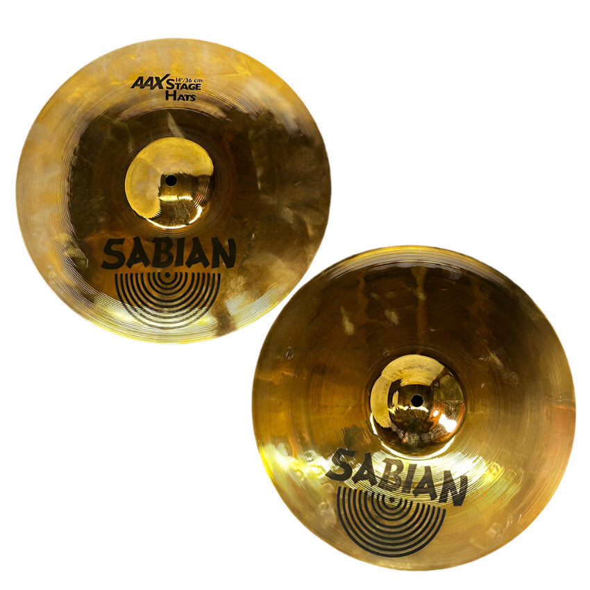 Used Sabian AAX Stage Hi Hats Cymbal 14 - Very Good - Drum Center Of Portsmouth