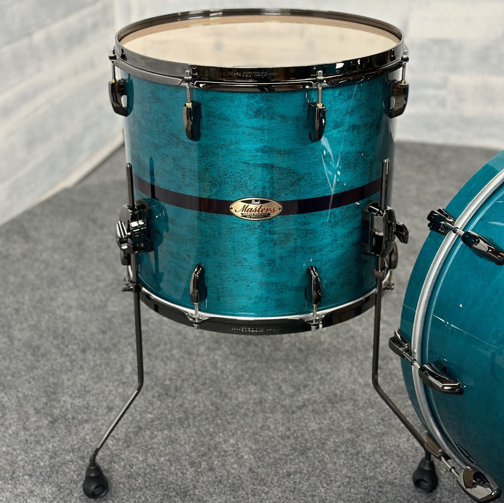 Pearl Masters Maple Reserve 4pc Drum Set Aqua Turquoise Stripe - Blowout Deal! - Drum Center Of Portsmouth
