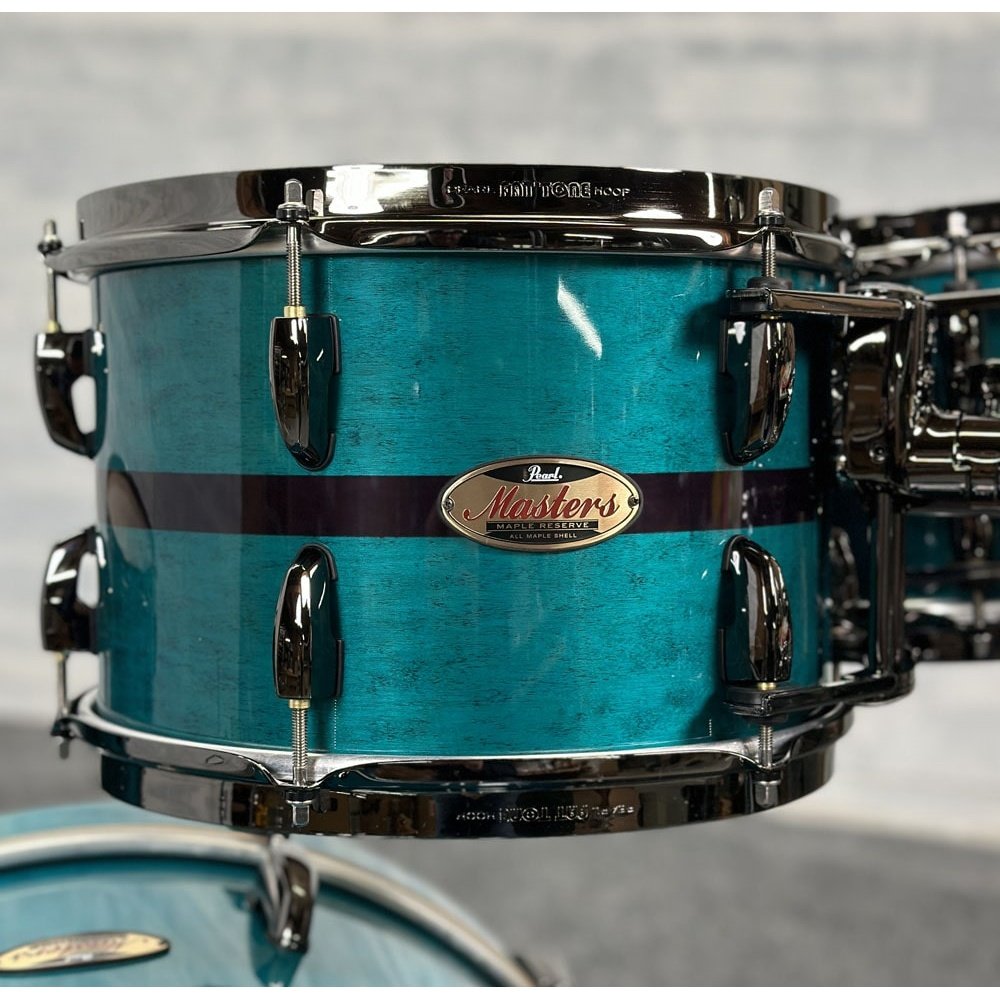 Pearl Masters Maple Reserve 4pc Drum Set Aqua Turquoise Stripe - Blowout Deal! - Drum Center Of Portsmouth