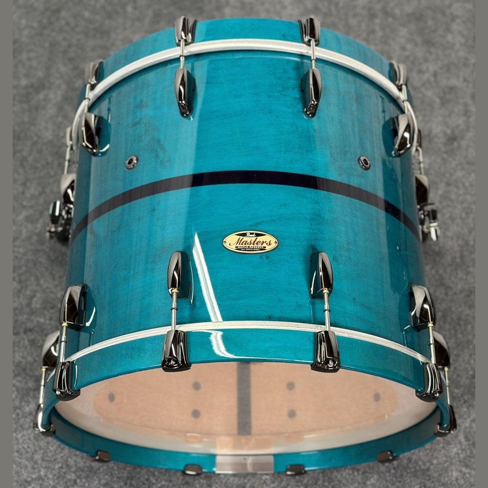 Pearl Masters Maple Reserve 4pc Drum Set Aqua Turquoise Stripe - Blowout Deal! - Drum Center Of Portsmouth