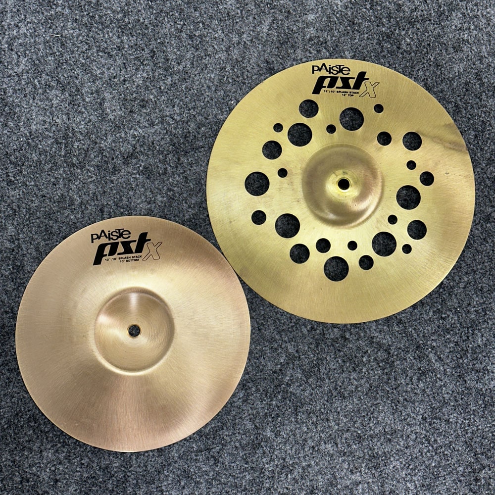 Used Paiste PST X Splash Stack Cymbals 10"/12" - Good - Drum Center Of Portsmouth
