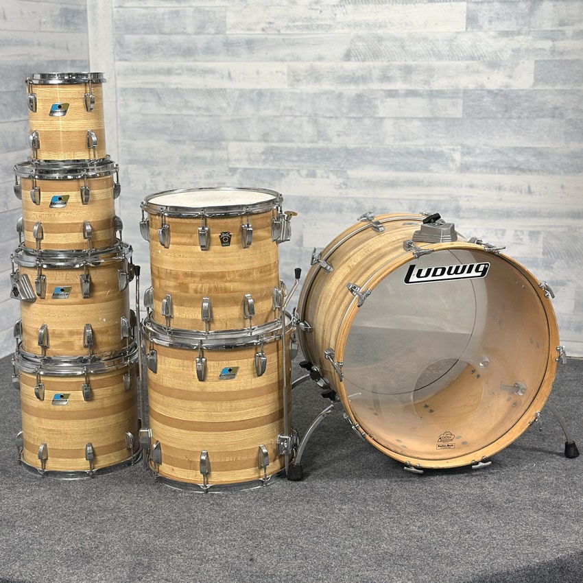 Ludwig Butcher Block Cortex 12,13,16,20 ドラムセット 1976年 B/Oバッジ ヴィンテージ $895 Ludwig 4pc Butcher Block Drum Set! 1976, Made in the USA 3ply