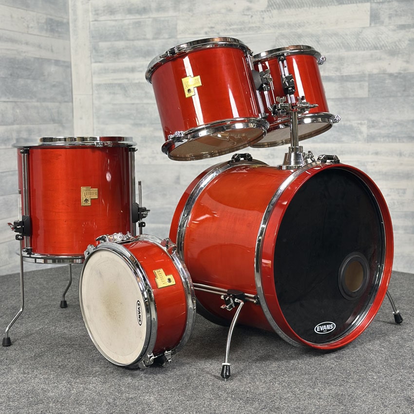 Used Arbiter 5pc Drum Set Cherry Wood - Good - Drum Center Of Portsmouth