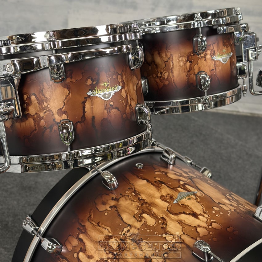 Tama Starclassic Maple 4pc Drum Set Molten Satin Brown Burst - Drum Center Of Portsmouth