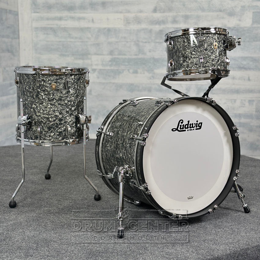 Ludwig Classic Maple 3pc Downbeat Drum Set Limited Edition Black Pearl - Drum Center Of Portsmouth