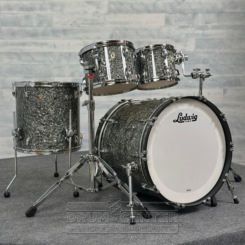 Ludwig Classic Maple 4pc Mod Drum Set Limited Edition Black Pearl - Drum Center Of Portsmouth
